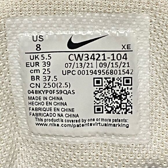 Nike Zoom Winflo 8 CW3421-104 Women's White Metallic Silver Running Shoes Size 8 - Picture 3 of 16